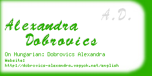 alexandra dobrovics business card